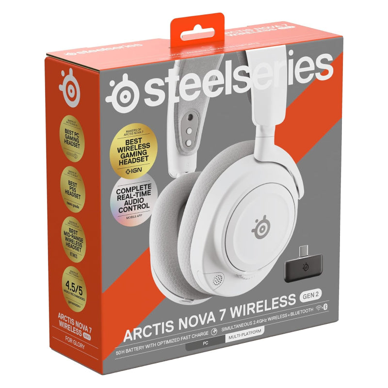 SteelSeries Arctis Nova 7 Gen 2 Gaming Headphones - Wireless / White