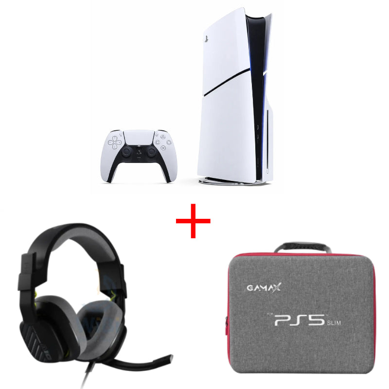 عرض حزمة - سوني بلاي ستيشن 5 (PS5) إصدار نحيف - AMD Ryzen Zen 2 / 16 جيجابايت  1 تيرابايت  أبيض حقيبة  تخزين  Gamaxحقيبة ستيشن 5 نحيف  الألعاب ASTRO A10 (الجيل ) للبلاي ستيشن
