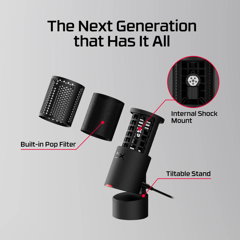 ميكروفون الألعاب  HyperX SoloCast 2 يو اس بي ميكروفون  أسود