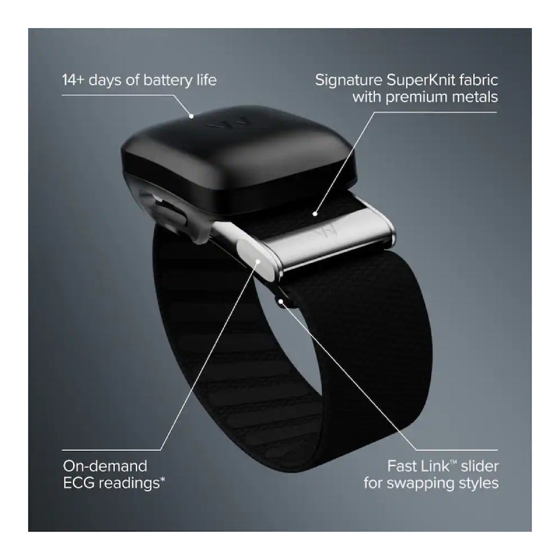 WHOOP MG Life Health and Fitness Tracker (12 Month Membership) - Bluetooth / Obsidian/Titanium
