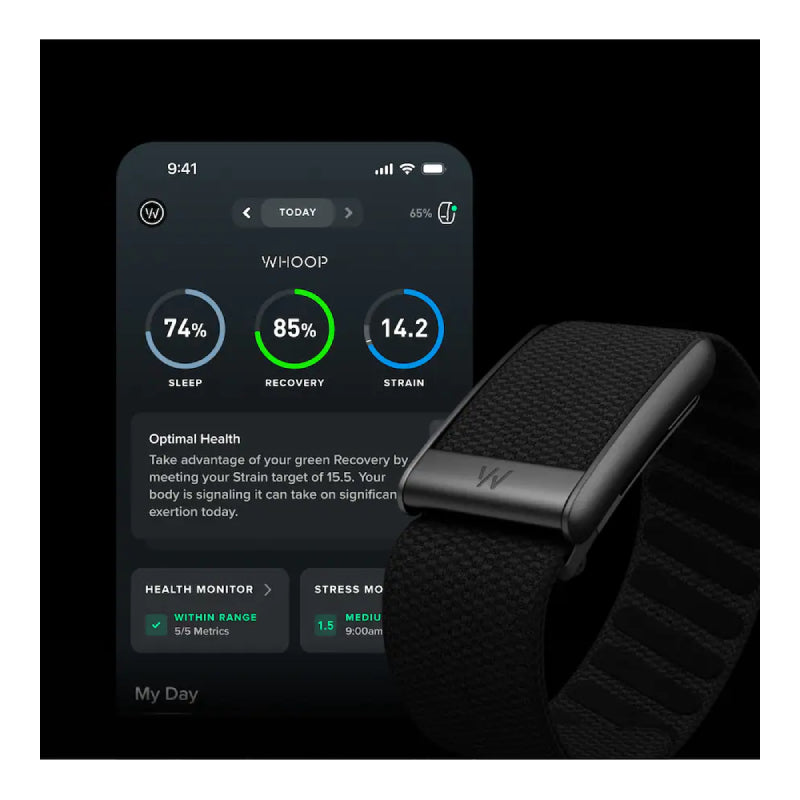WHOOP 5.0 Peak Health and Fitness Tracker (12 Month Membership) - Bluetooth / Obsidian