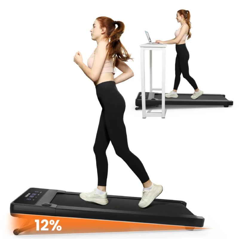 Black Bull 12% Auto Incline Walking Pad Treadmill - Black