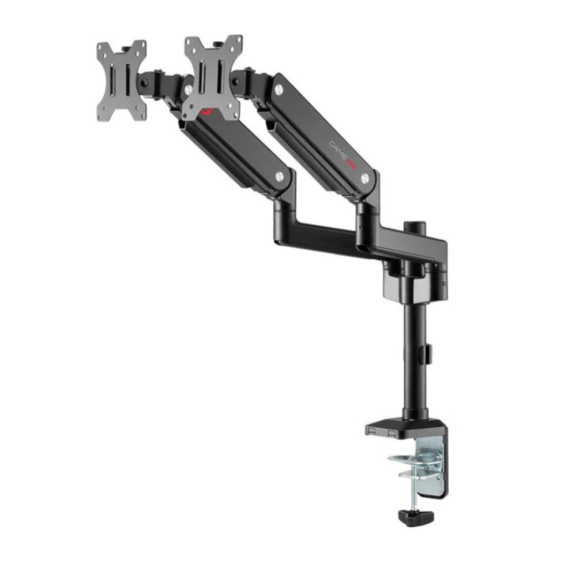 GameOn GO-5450 Pole-Mounted Gas Spring Dual Monitor Arm - 17"-32" / Black