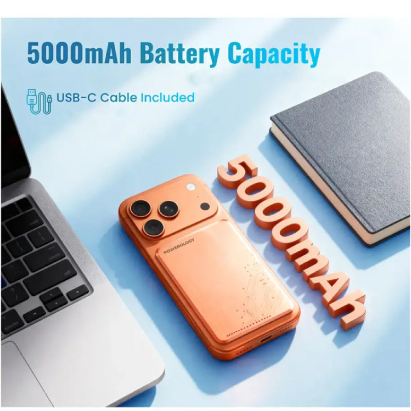 Powerology Ultra-Thin MagSafe Power Bank - 5000mAh / Type-C / Blue