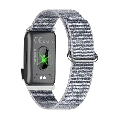 Porodo Trackfit Pro Smart Bracelet For Fitness Tracking With Display App - 145mAh / Bluetooth / Silver