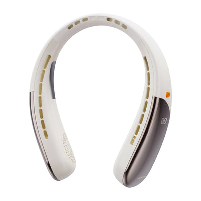 Porodo Lifestyle Wearable Cooling Fan with Digital Display - 3000mAh / USB-C / Beige