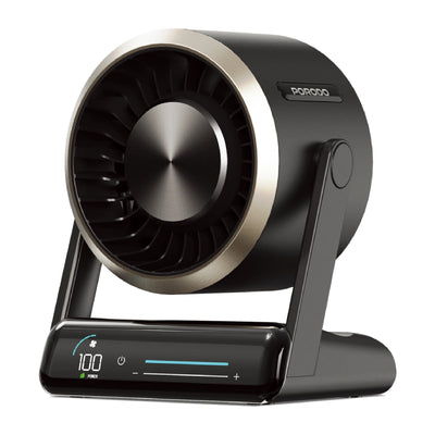 Porodo Lifestyle Chelo Core Desk Fan with LED Display - 6000mAh / USB-C / Black