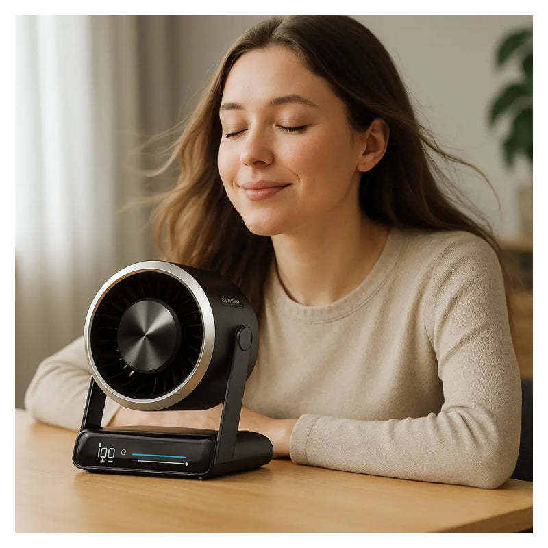 Porodo Lifestyle Chelo Core Desk Fan with LED Display - 6000mAh / USB-C / Black