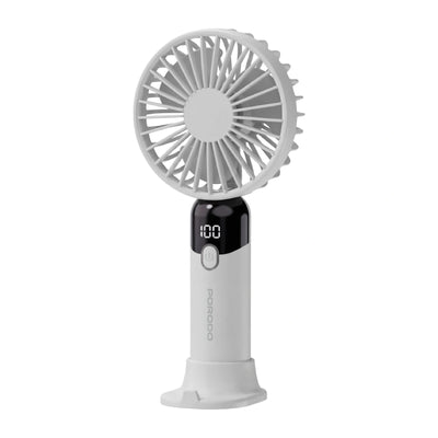 Porodo Lifestyle Cello Air Portable Handheld Fan with LED Display - 1200mAh / USB-C / White