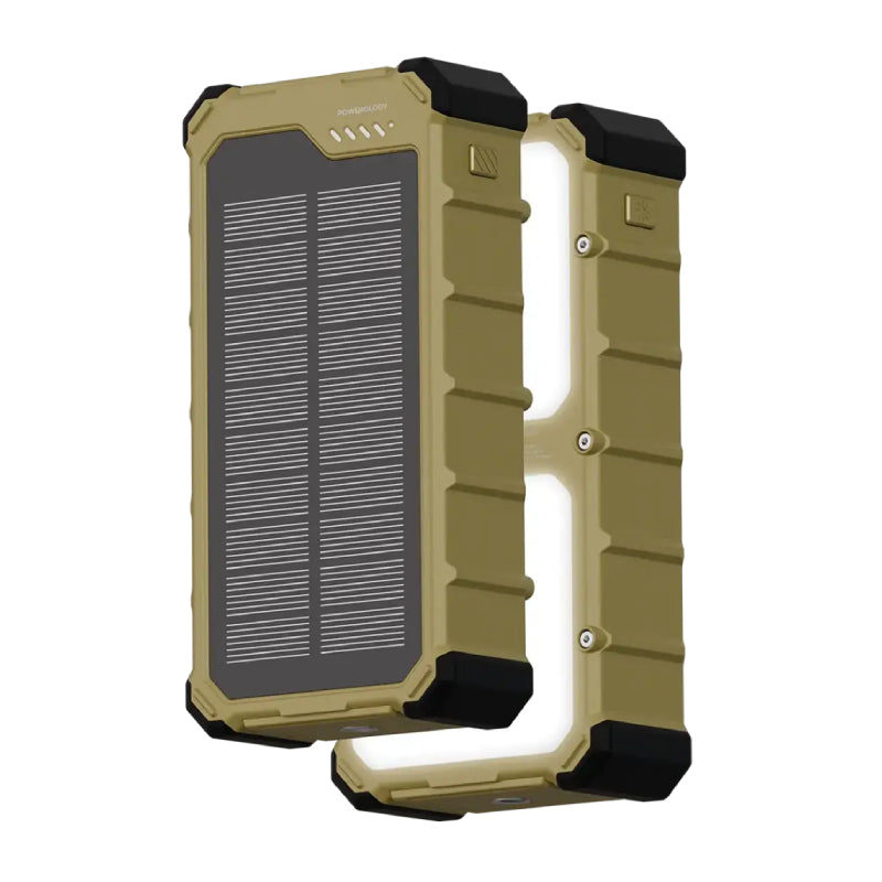 Powerology Solara Solar Power Bank - 20000mAh / 20W / USB-A / USB-C / Khaki