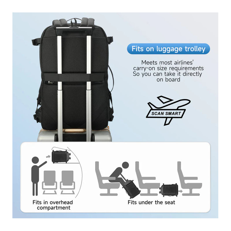 TIGERNU T-B9831 Vacuum Backpack with Pump - Black