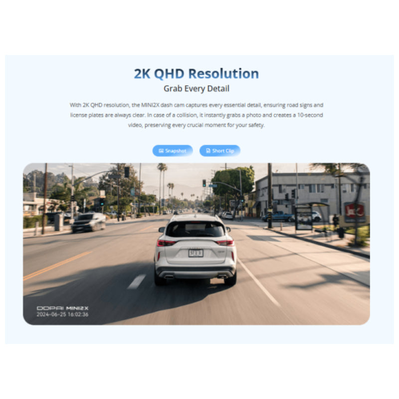 DDPAI MINI 2X Dash Cam - 2K QHD / Wi-Fi / Type-C