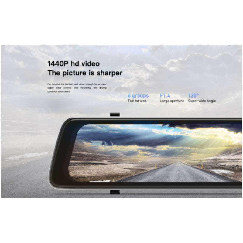 DDPAI Matrix Mirror Dash Cam - 9.35-inch LCD / Wi-Fi / Black