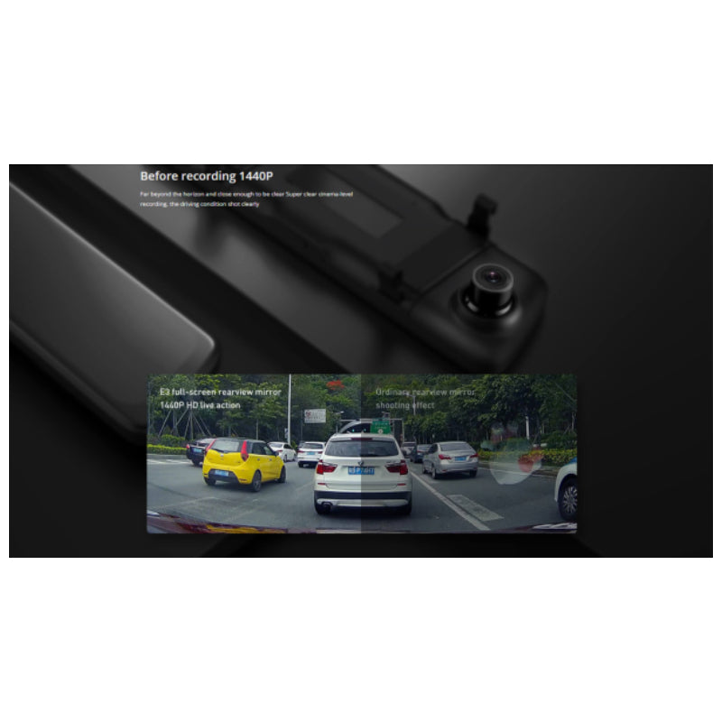 DDPAI Matrix Mirror Dash Cam - 9.35-inch LCD / Wi-Fi / Black