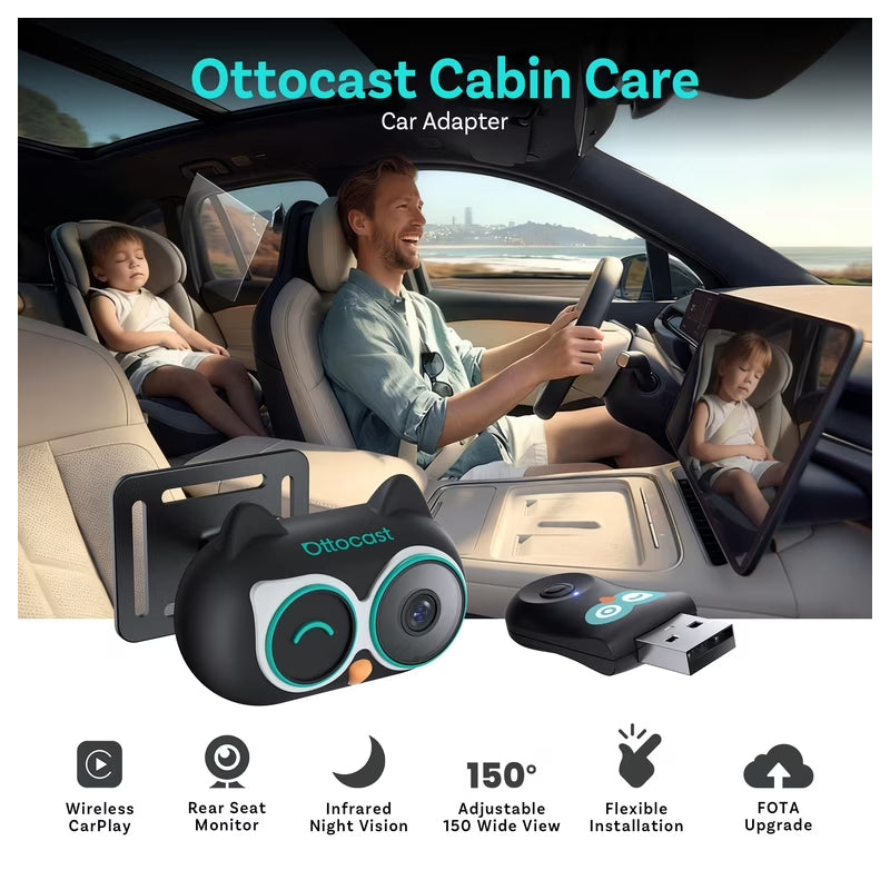 Ottocast Cabin Care Wireless CarPlay Adapter (Baby Monitor Cam)
