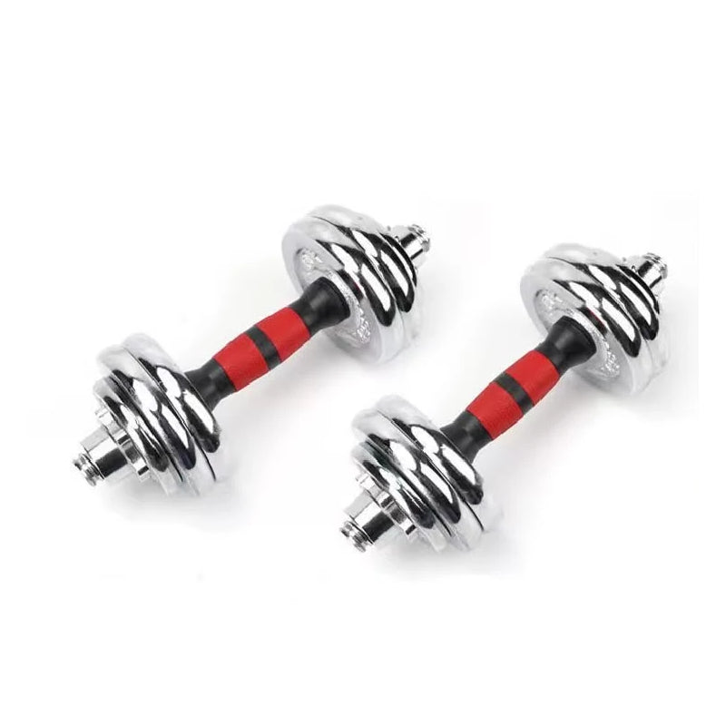 Adjustable Chrome Dumbbell 15KG Weight Set with Carrying Case