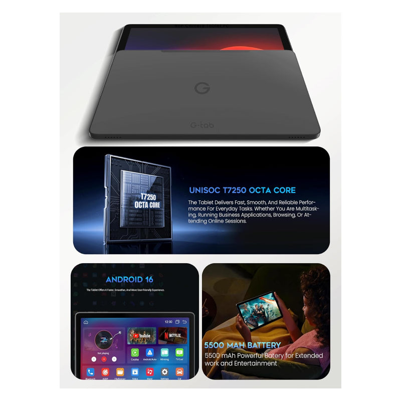 G-TAB T14 Tablet / 10.1" / 128GB / 16GB / Wi-Fi / Grey