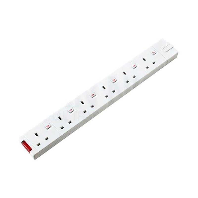 MASTERPLUG 6 WAY Power Extension, 5M – White