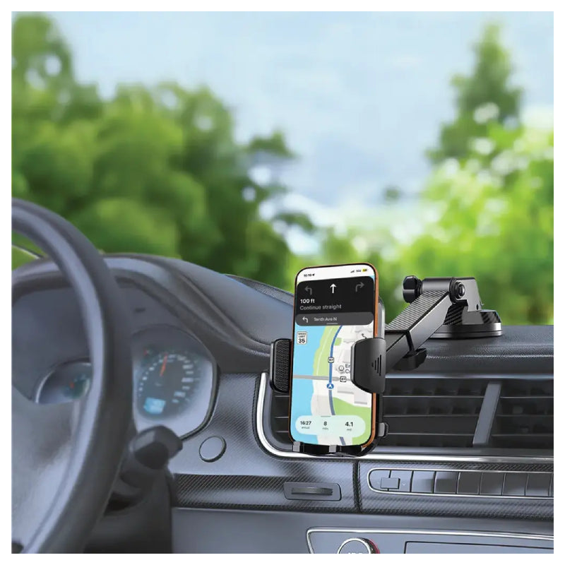 Porodo Blue Cradle Suction Car Phone Holder - Black