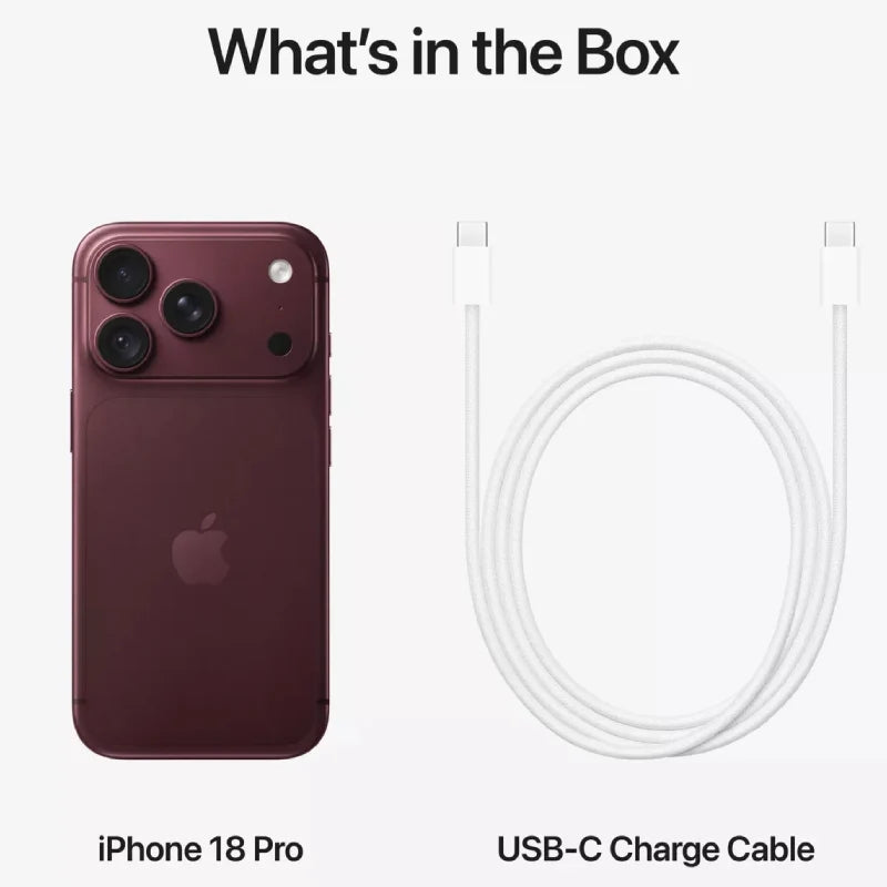 Apple iPhone 18 Pro - 1TB / Burgundy / 5G / 6.3" / Middle East Version + Apple iPhone 18 Pro TechWoven MagSafe Case - Black + Apple iPhone FineWoven MagSafe Wallet - Burgundy - Bundle Offer