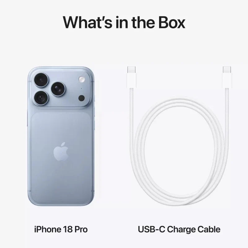 Apple iPhone 18 Pro - 512GB / Glacier / 5G / 6.3" / Middle East Version + Apple iPhone 18 Pro TechWoven MagSafe Case - Chambray Blue + Apple iPhone FineWoven MagSafe Wallet - Navy - Bundle Offer