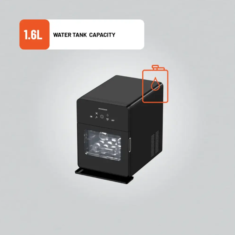 Porodo Lifestyle Sphere Ice Machine - 1.6L / Black