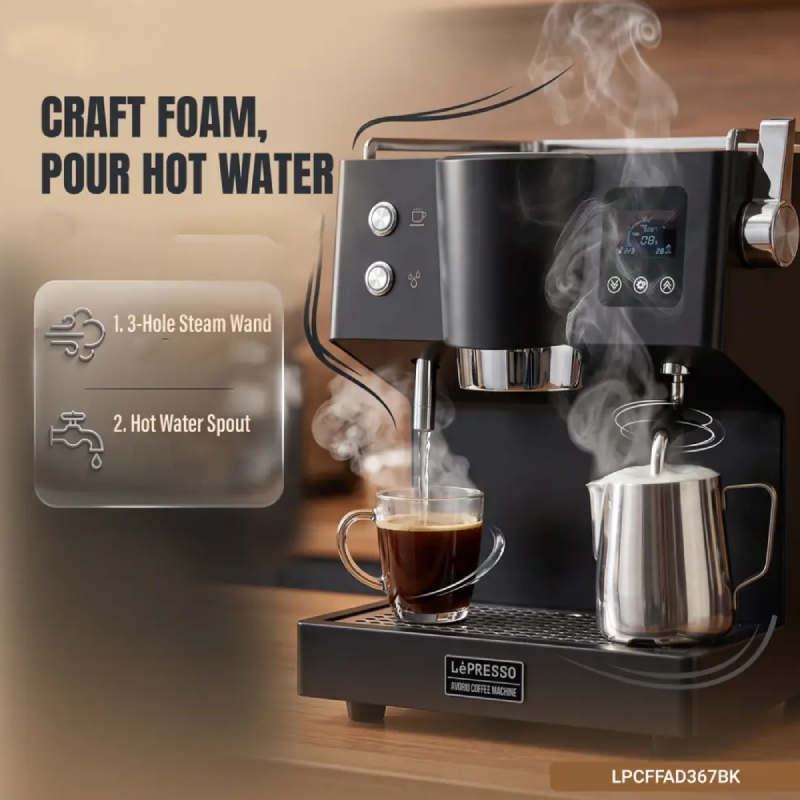 LePresso Avorio Italian Pump Commercial Coffee Machine - 3L / 2550W / Black