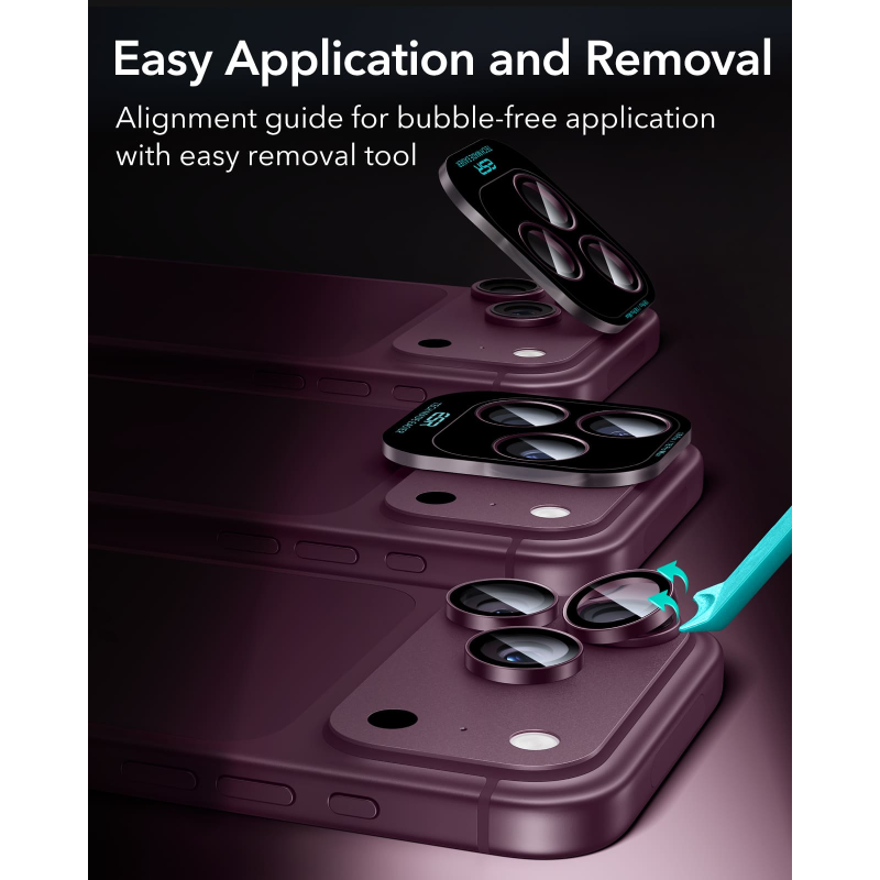 ESR Armorite Camera Lens Protector For Apple iPhone 18 Pro /Apple iPhone 18 Pro Max - Red