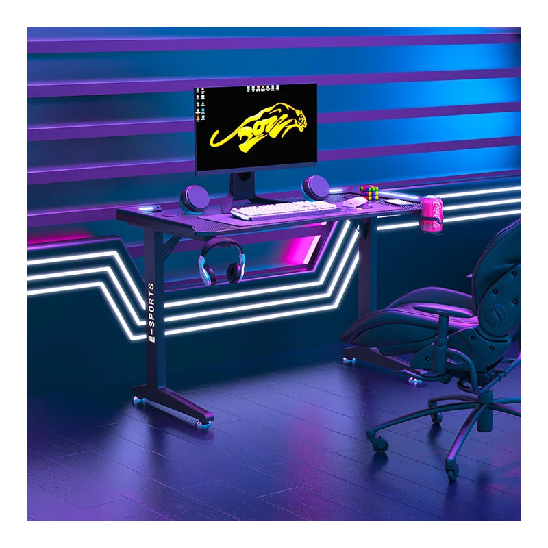 GADGETON Z-10 RGB Flowing Light Gaming Desk - Black