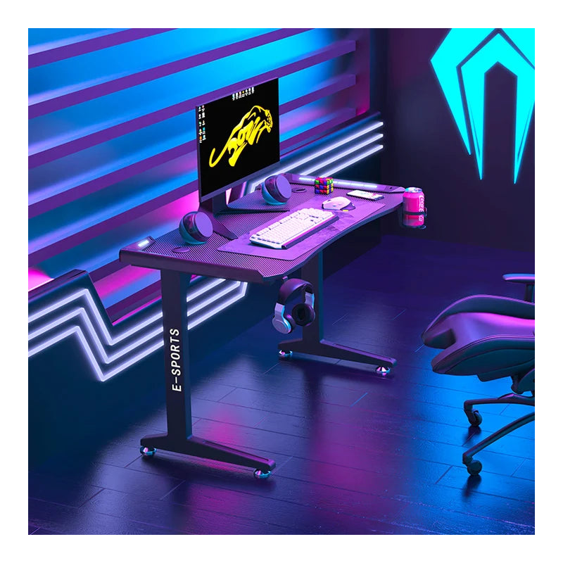 GADGETON Z-10 RGB Flowing Light Gaming Desk - Black