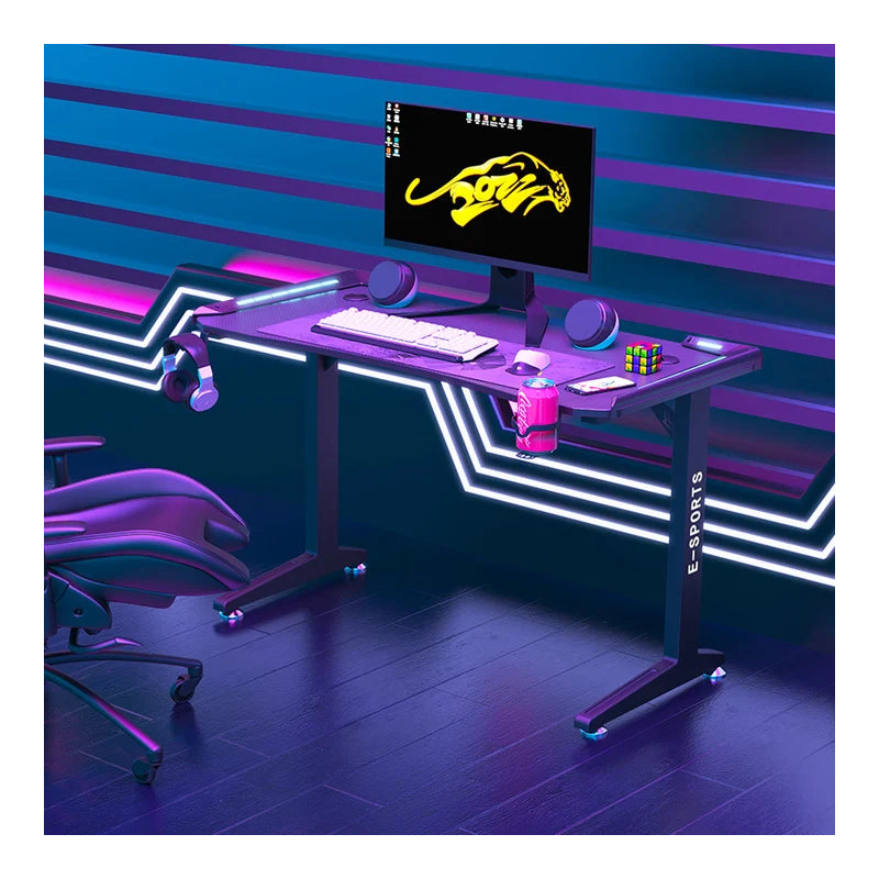 GADGETON Z-10 RGB Flowing Light Gaming Desk - Black
