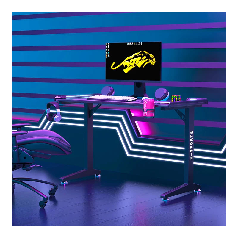 GADGETON Z-10 RGB Flowing Light Gaming Desk - Black