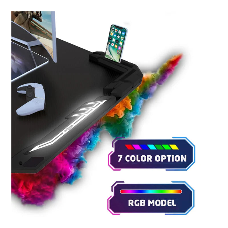 GADGETON T2-1200 RGB Flowing Light Gaming Desk - Black