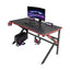 GADGETON D2105 K-Shaped Gaming Desk - Black/Red