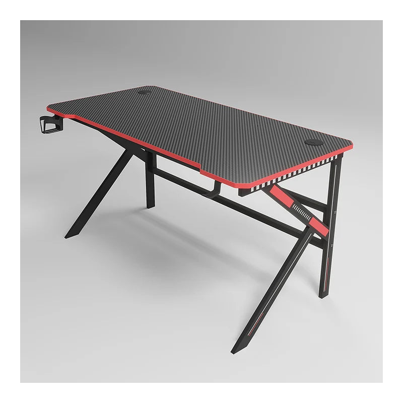 GADGETON D2105 K-Shaped Gaming Desk - Black/Red