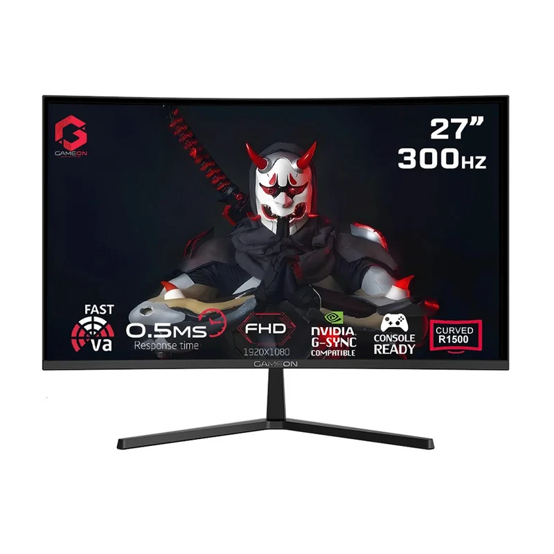 GAMEON GOC27F300 Curved FHD Gaming Monitor - 27" FHD / 300Hz / 0.5ms / HDMI 2.1 / Display Port 1.4 - Black