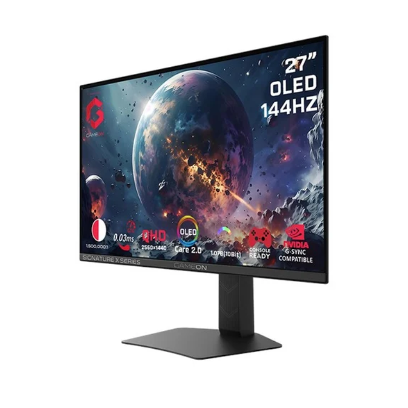 GAMEON GO27QDOLD144 Signature X Series Gaming Monitor - 27" OLED / 0.03ms / DisplayPort / HDMI / Audio Port - Black