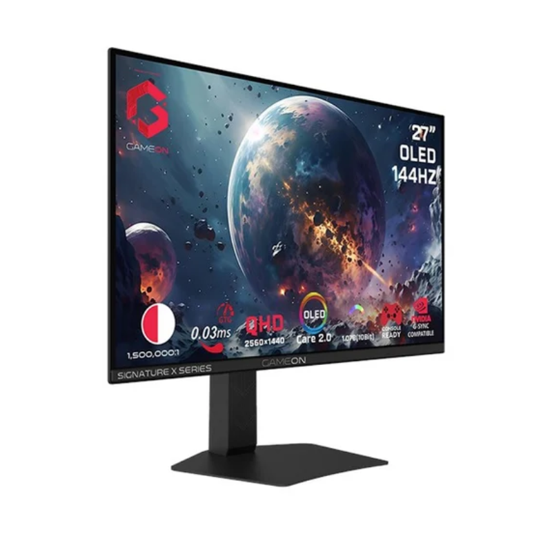 GAMEON GO27QDOLD144 Signature X Series Gaming Monitor - 27" OLED / 0.03ms / DisplayPort / HDMI / Audio Port - Black