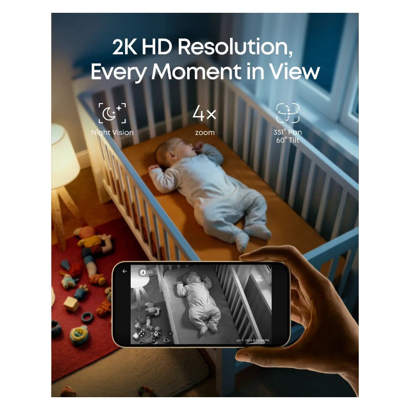 Eufy Baby C10 Pan-Tilt Add-On Camera - 2K / Wi-Fi / White