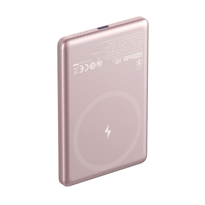 LDNIO PQ32 Ultralight Wireless Fast Charger Power Bank - 15W / 5000mAh / Pink