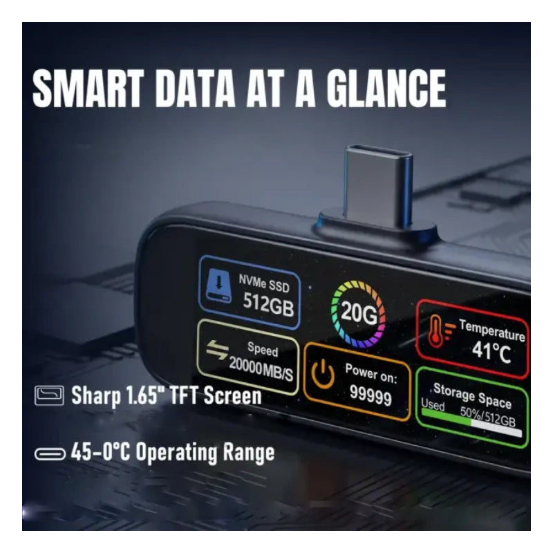 Powerology VOLTX Mini Portable SSD - 512GB / USB-C / Black