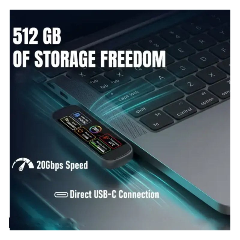 Powerology VOLTX Mini Portable SSD - 512GB / USB-C / Black