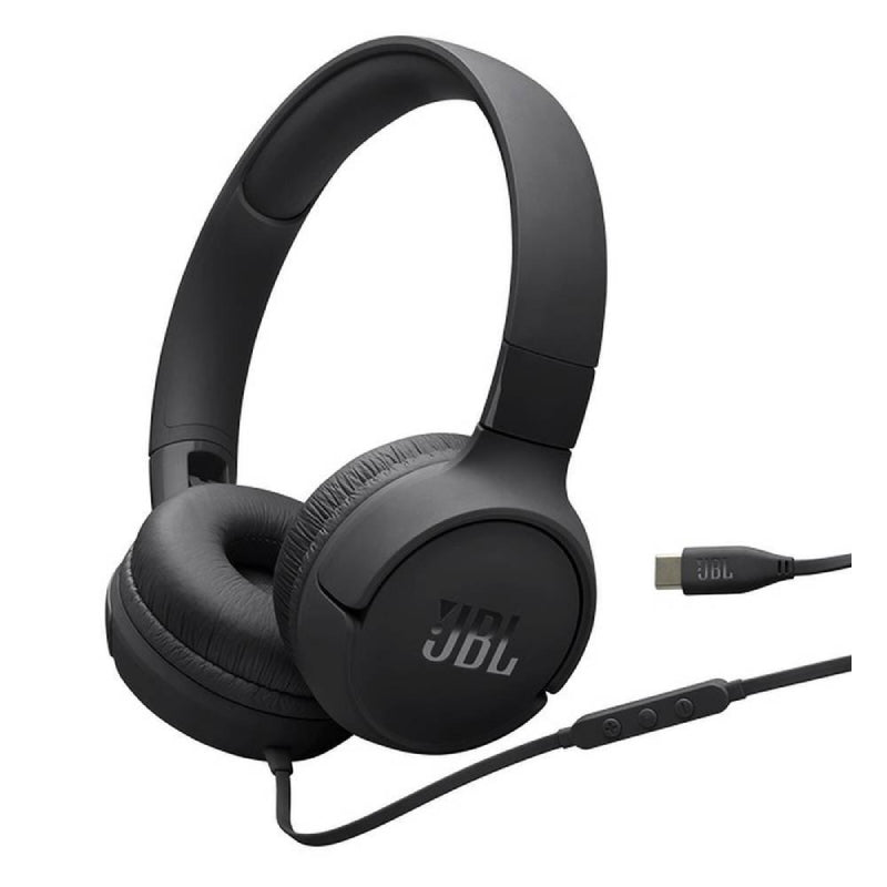 JBL Tune 520C Wired Headphones - On-Ear / USB-C / Black