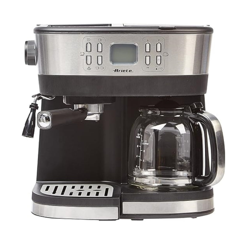 Ariete 2-in-1 Espresso and Drip Coffee Machine 20 Bar - Black