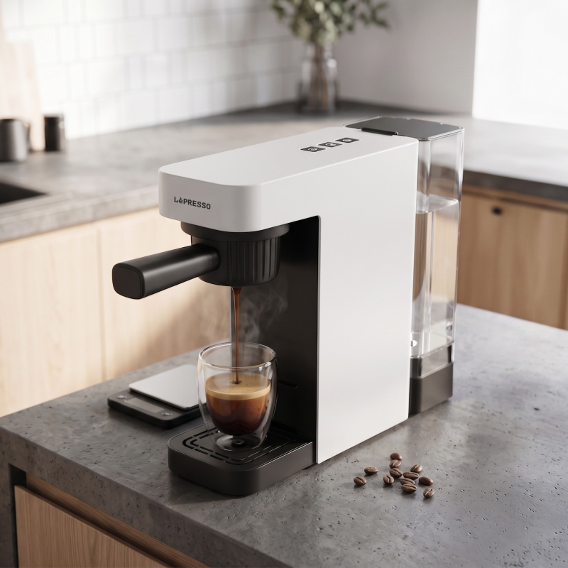 LePresso Velluto 3-in-1 Coffee Machine - 600ml / 1400W / White