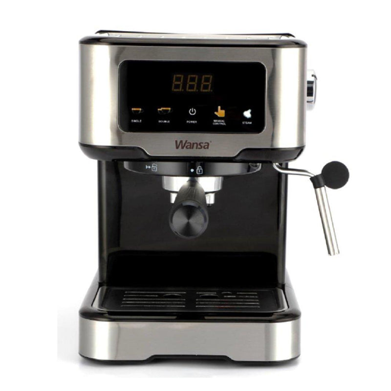 Wansa Espresso Coffee Maker - 1.5L / 1100W / Silver