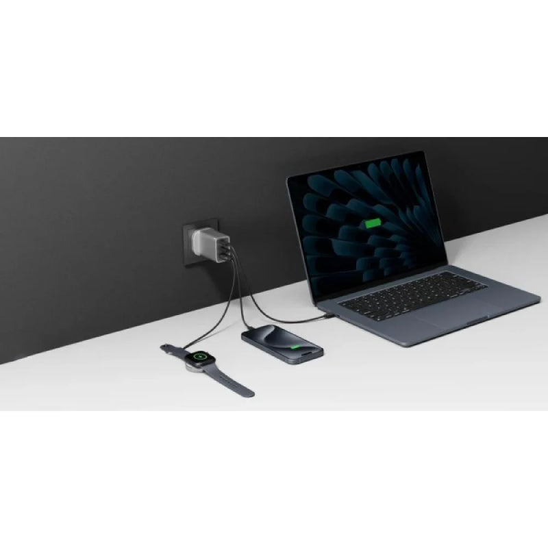 EcoFlow GaN Charger With USB-C Cable - 65W / USB-C / USB-A / Gray