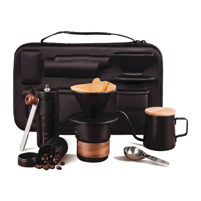 LePresso Dripzo 6-Piece Pour-Over V60 Coffee Kit - 280ml / Black