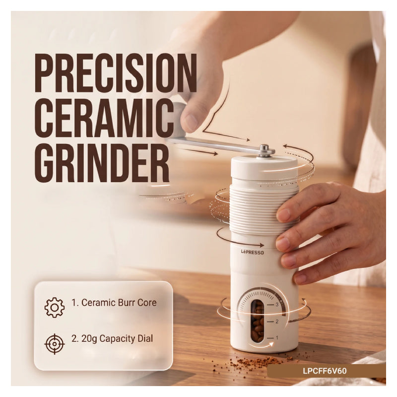 LePresso Dripzo 6-Piece Pour-Over V60 Coffee Kit - 280ml / White