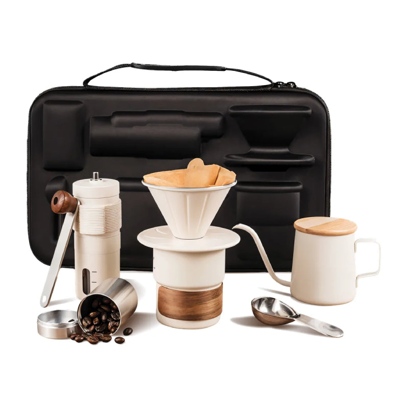 LePresso Dripzo 6-Piece Pour-Over V60 Coffee Kit - 280ml / White